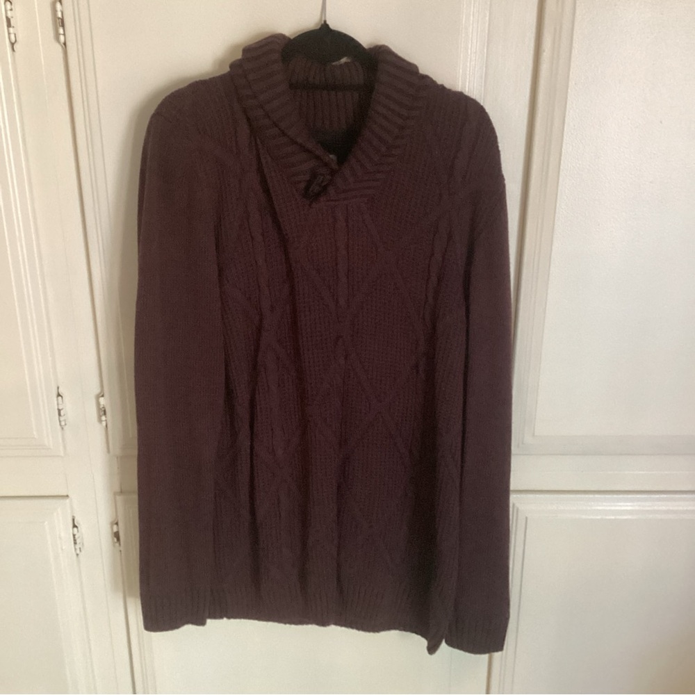 VTG METHOD Cable Knit Grandpa Sweater Wash Rust Men's XXL